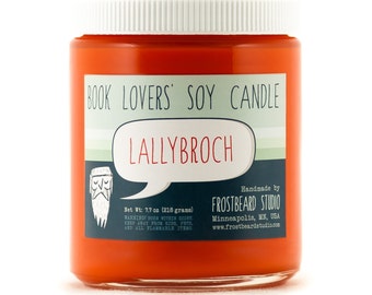Lallybroch - Book Candle - Book Lover Gift - Scented Soy Candle - Frostbeard Studio - 8oz jar
