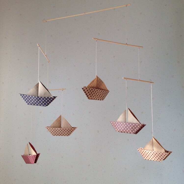 sailboat origami mobile