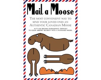 Moose Postcards, Set of 8 "Mail a Moose" Postcards (Canadian Moose)