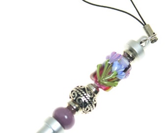 Floral Lampwork Mini Stylus for Tablet, iPad, iPhone or Android