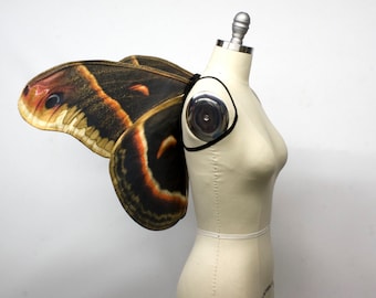 Brown Woodland Fairy Wings, Cecropia Moth Wings for Halloween Costume, Butterfly Wings, Butterfly Costume, Renaissance Festival