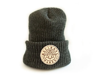 Dark Gray beanie with National Park Patch