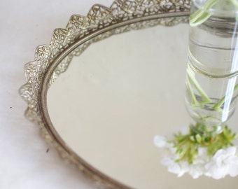 11.5x16.5" Vintage silver/gold oval with floral and bird filigree. Blank or hand painted menu, dessert, cocktails, instagram, gifts/cards