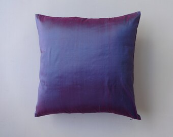 Lavender dupioni silk pillow. lailac pillow cover. 2 tone lailac pillow. periwicle flower colour pillow. 18 inch custom made.