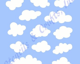 CLOUDS STENCIL TEMPLATE cloud sky stencils pattern background pattern templates pochoir craft art scrapbook new