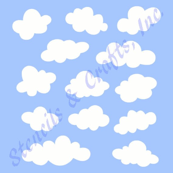 CLOUDS STENCIL TEMPLATE cloud sky stencils pattern background