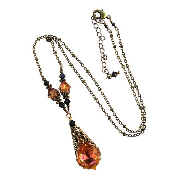 Vintage Swarovski Elements Filigree Crystal Chili Pepper Pendant