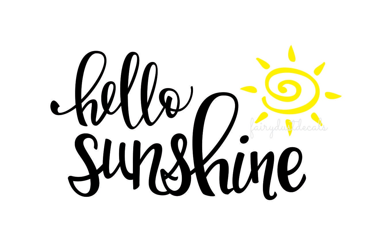 Hello Sunshine decal wall sticker bathroom mirror decal