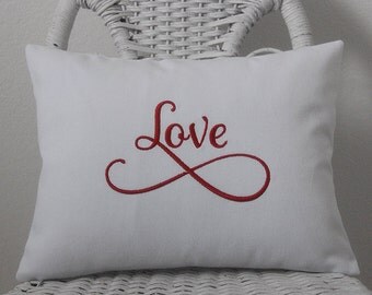 Love Pillow Cover Valentine Pillow INSERT INCLUDED. Choose your Fabric Color.