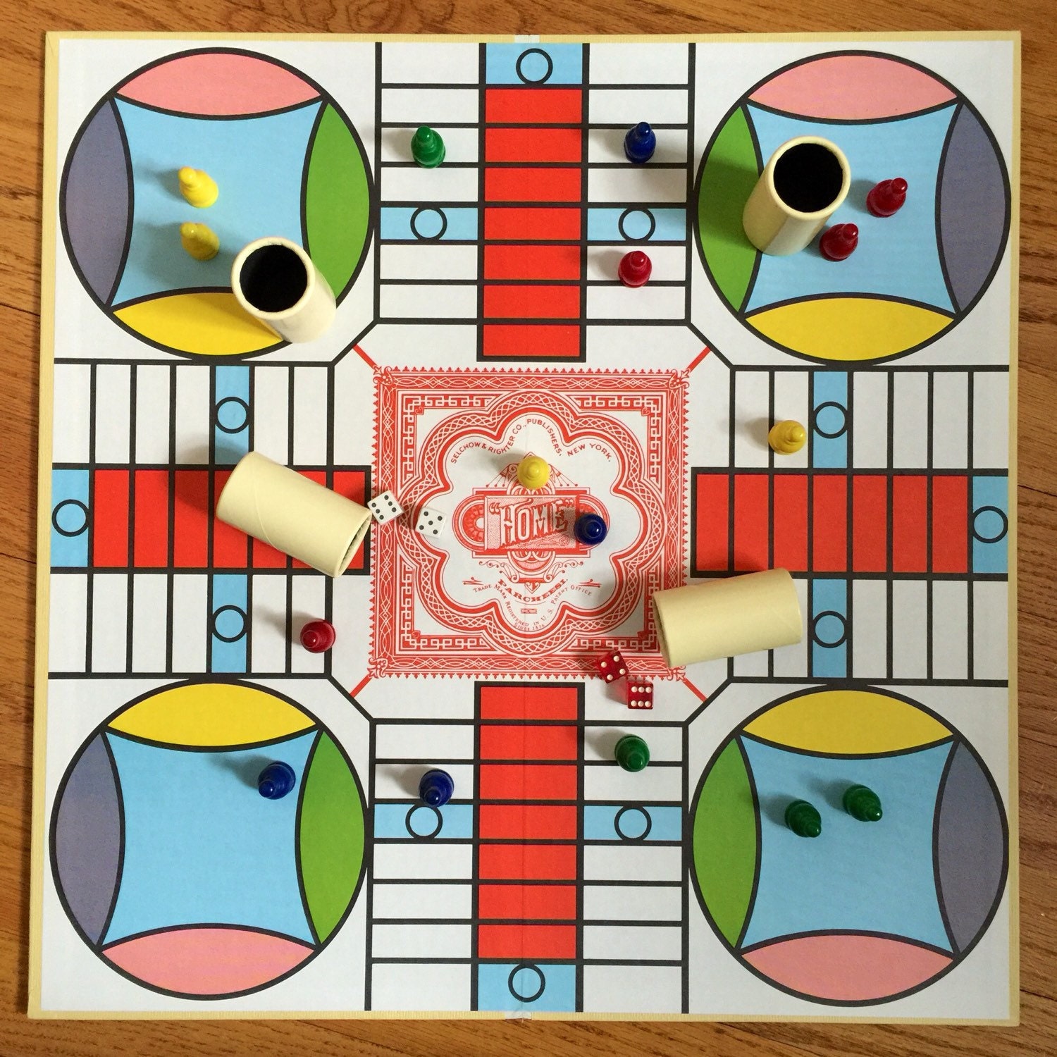 Parcheesi Board Game Gold Seal Edition Selchow 1967 VGC / A