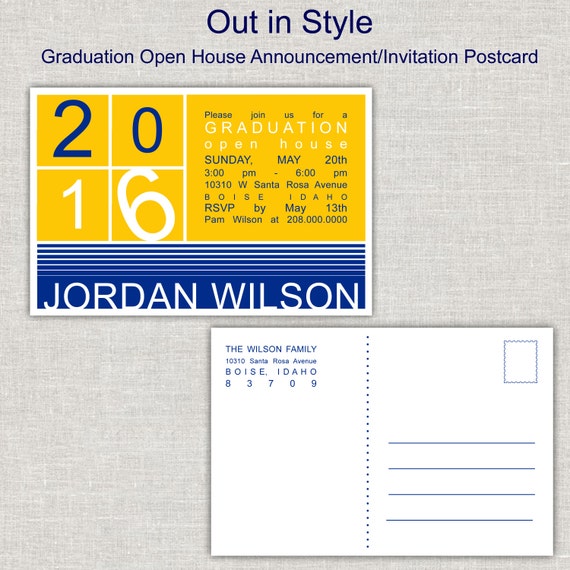 Graduation Announcement, Commencement Invitation, Open House Party, Masculine Graduate, Athletic Graduate, Save the Date Graduation postcard Il_570xn