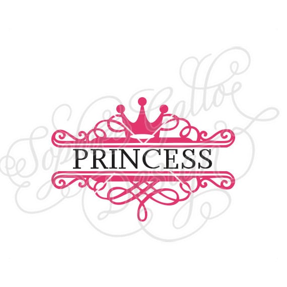 Download Princess Split Monogram SVG DXF & PNG digital download files