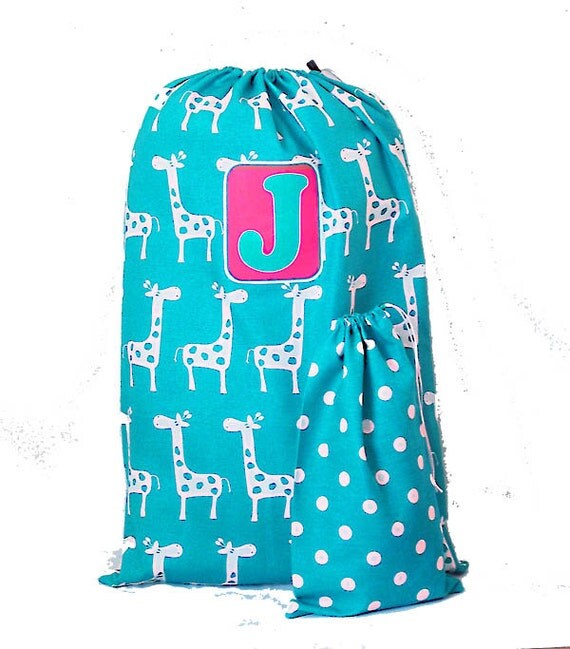 Monogrammed Laundry Bag Large Personalized by ColorStyleDesign