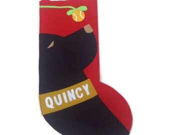 Dog Christmas Stocking Personalized- Black Lab- Large