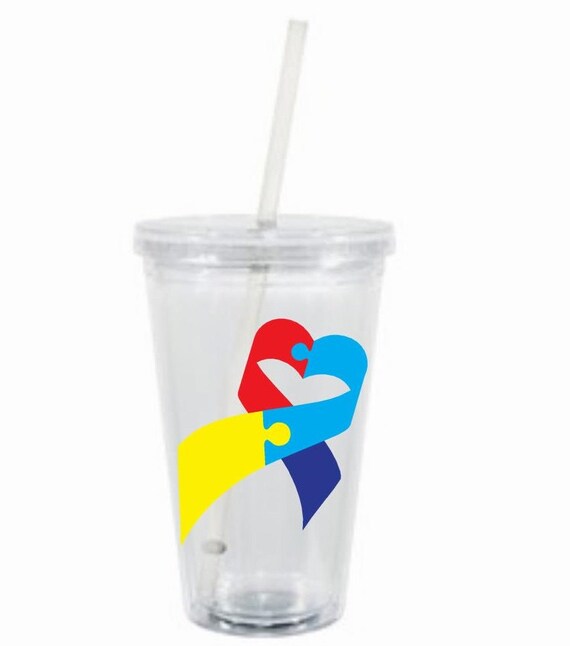 Autism awareness cup autism ribbon cup autism support