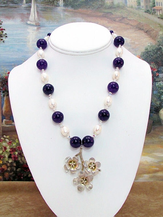 sterling silver amethyst flower cross necklace sterling silver amethyst flower cross necklace