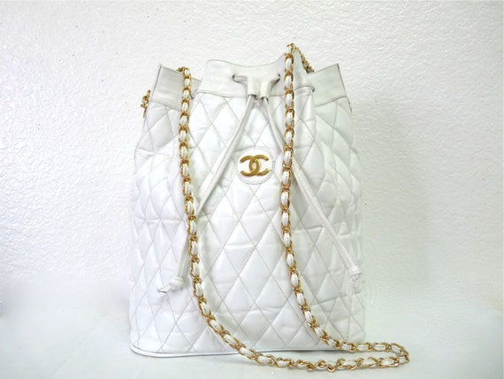 Chanel Quilted Drawstring Tote