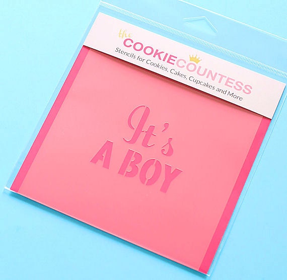 It's a Boy Cookie Stencil Baby Shower by thebakersconfections