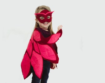 Owlette Costume inspired by the Story PJ Masks Owlette Mask and Wing Cape, Toddler and Pre-Schooler Halloween Costume