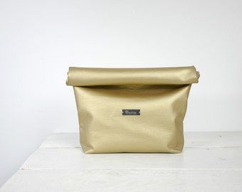 Gold Lunch Bag | Gold bridesmaid purse | Gold lunch purse | Gold clutch | Gold party clutch