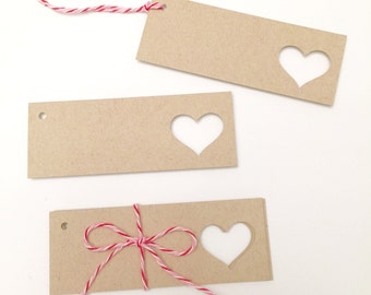 Ivory Heart. Personalized Gift Tags Set Of 12 Simple