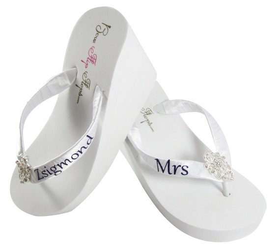 Bridal flip flops Personalized Wedding lace flip flops