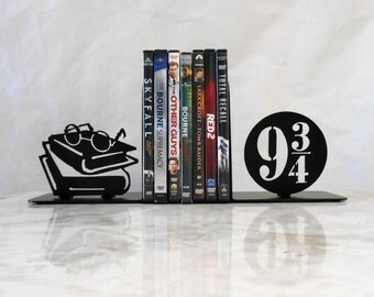 Metal Art Bookends, Movies, Books, Organizer, Metal Art, Shelf Decor