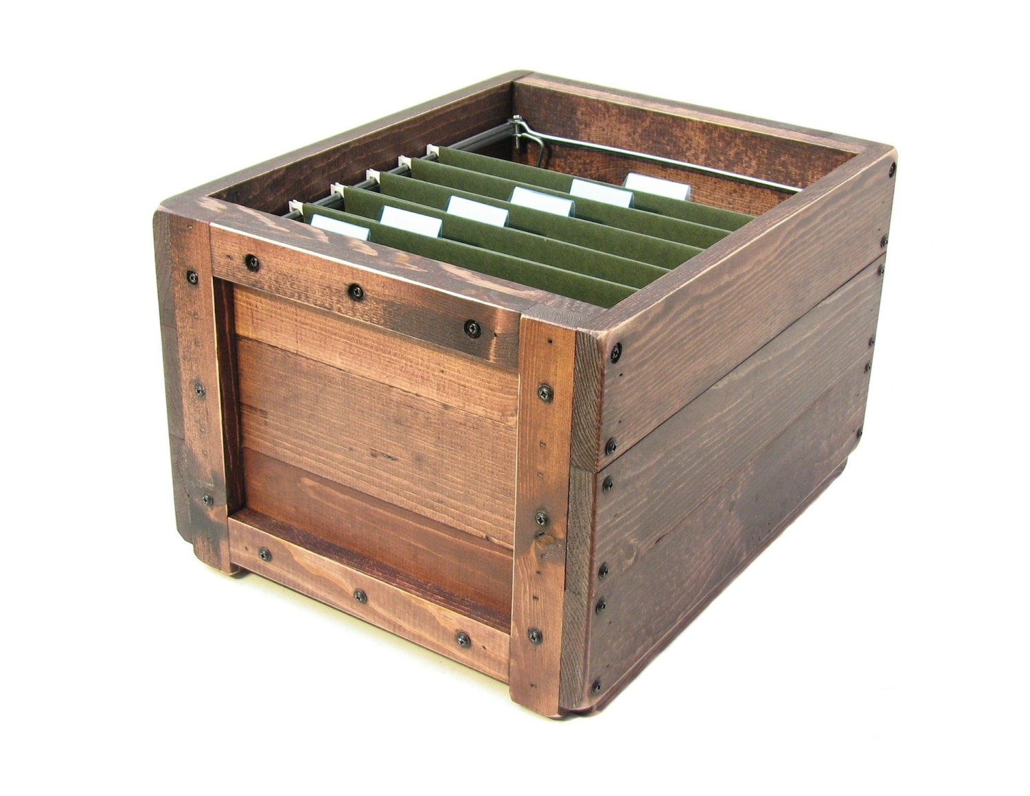 File Organizer Wooden Box for Files Filing Box Filing