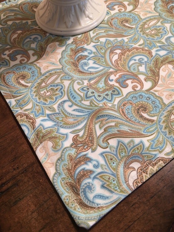 Blue Paisley Table Runner by SewMuchtoSell on Etsy
