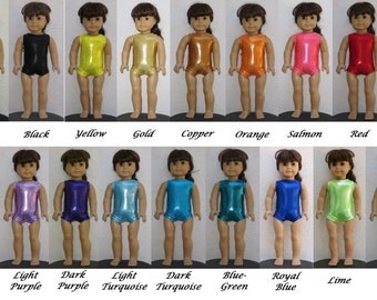 MYSTIQUE COLORS Gymnastics Leotards that fit an American Girl, Bitty Baby, Wellie Wisher, or My Twinn Doll