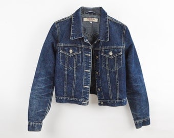 90's Cropped Fitted Denim Coat size - S/M