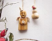 Christmas angel with Holy Grail, wood ornament, Christmas tree ornament, wooden angel ornament, miniature wood carving, holidays decoration Christmas angel with Holy Grail, wood ornament, Christmas tree ornament, wooden angel ornament, miniature wood carving, holidays decoration