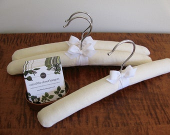 Baby Hangers, Linen Hangers, Pastel Baby Hangers, Baby Hangers Pale Yellow, Baby Shower Gifts, Baby Hanger Gift Set of 3, Yellow Baby Hanger