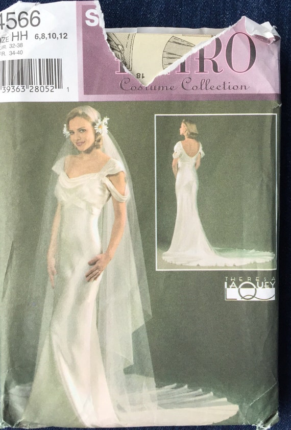 Simplicity 4566 sewing pattern 1930s style wedding dress with