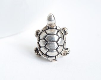 Turtle Pin, Silver Turtle Tie Tack
