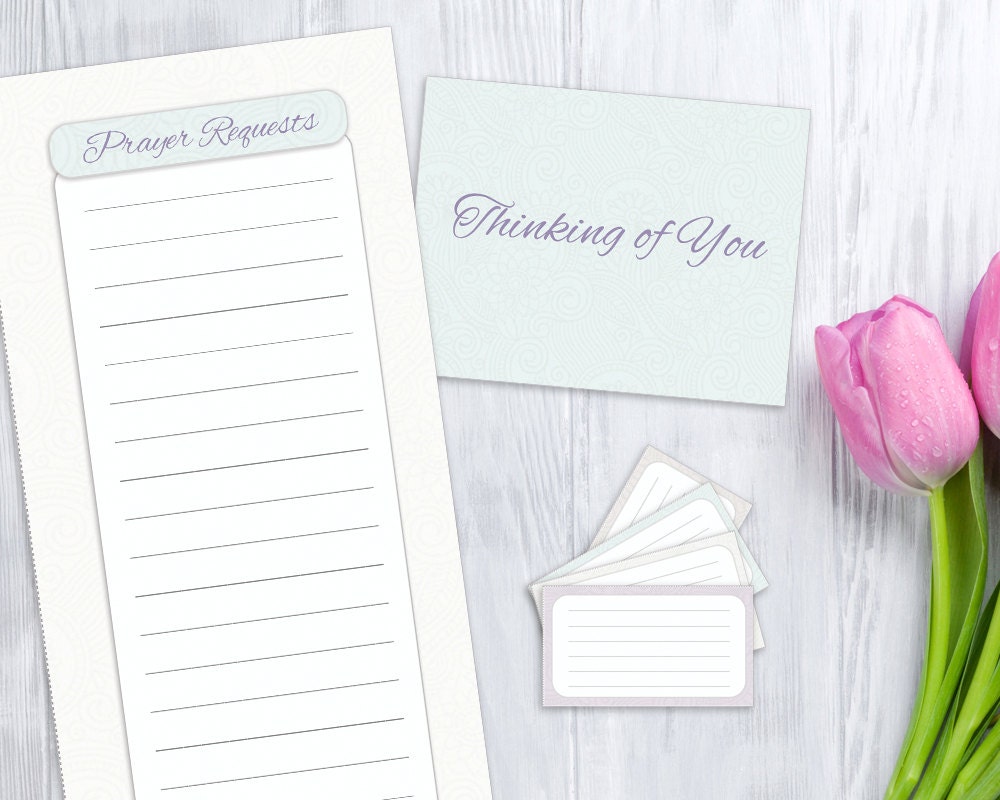 Prayer List Blank Card and Verse Cards printable