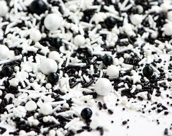 BLACK CAT Bulk Sprinkle Medley, Sprinkle Mix, Black and White Sprinkles, Canadian Sprinkles