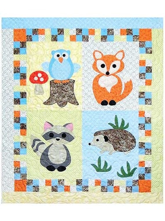 Woodland Babies Quilt Pattern by MJsPatternsOutpost on Etsy