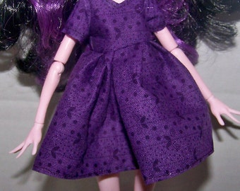 Handmade Monster High doll clothes - dark purple dress