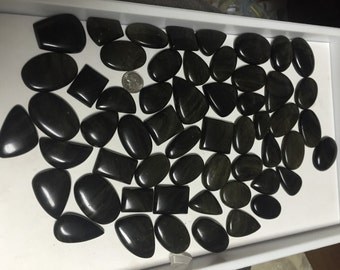 Wholesale 1/2 Kilo 500g Golden Obsidian Cabochons