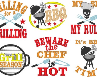 DISCOUNT 30 % Grill BBQ apron for men embroidery barbecue quotes embroidery designs for towels, aprons - awesome gift for him
