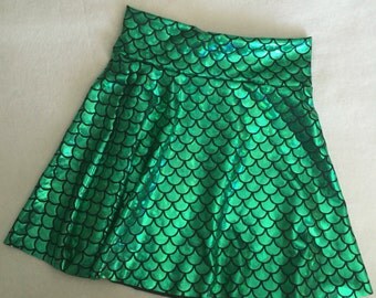 Girls Mermaid Skirt Baby Toddler Emerald Green & Black Birthday fish scale 6 9 12 18 24 months 2T 3T 4T 5T 5 6 7 9 8 10 11 12