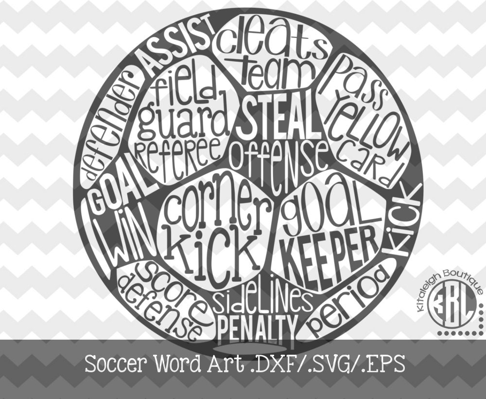 Soccer Word Art design INSTANT DOWNLOAD in dxf/svg/eps for use