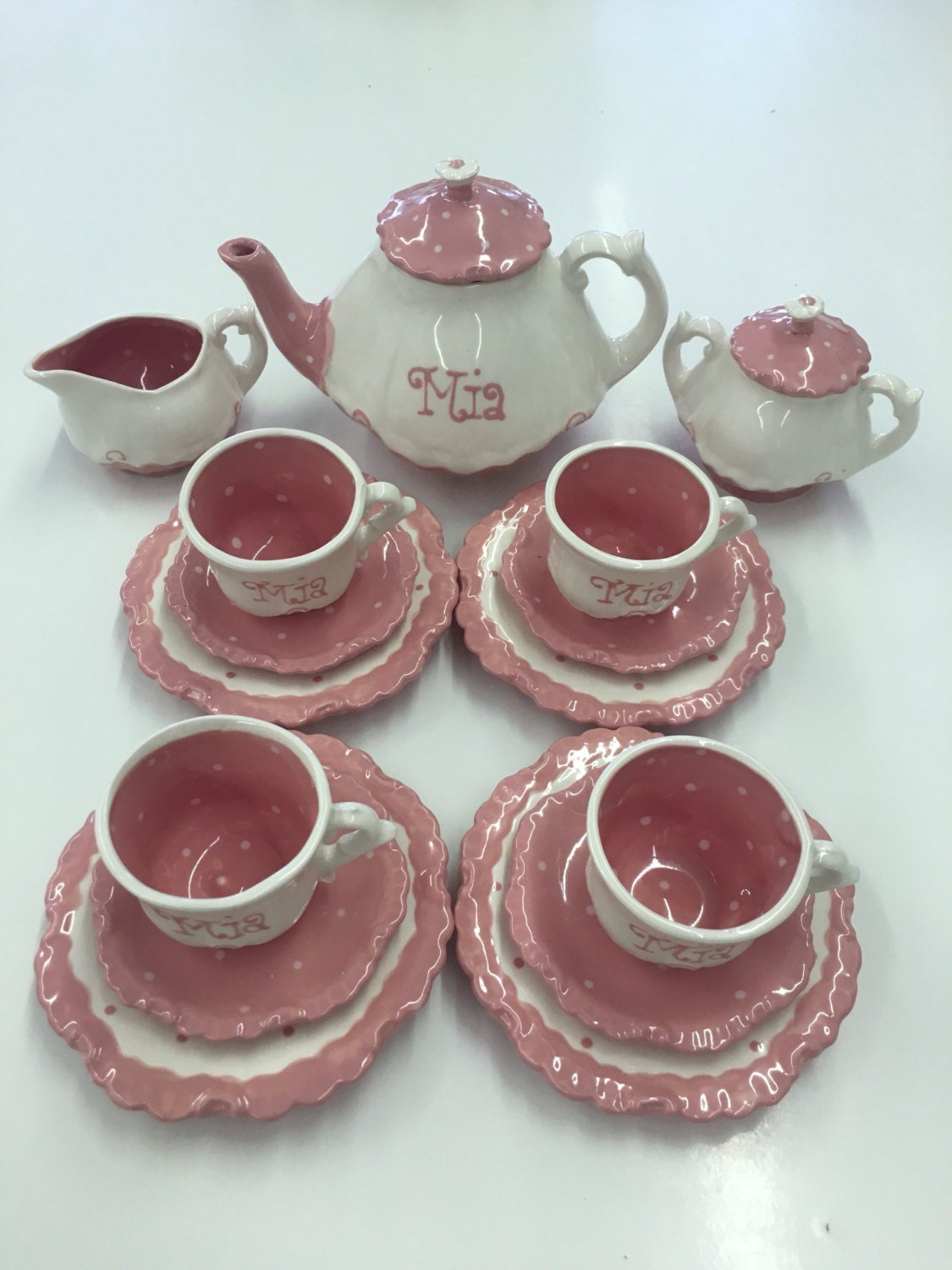 Little Miss Fancy Tea Set by speeglecreations on Etsy
