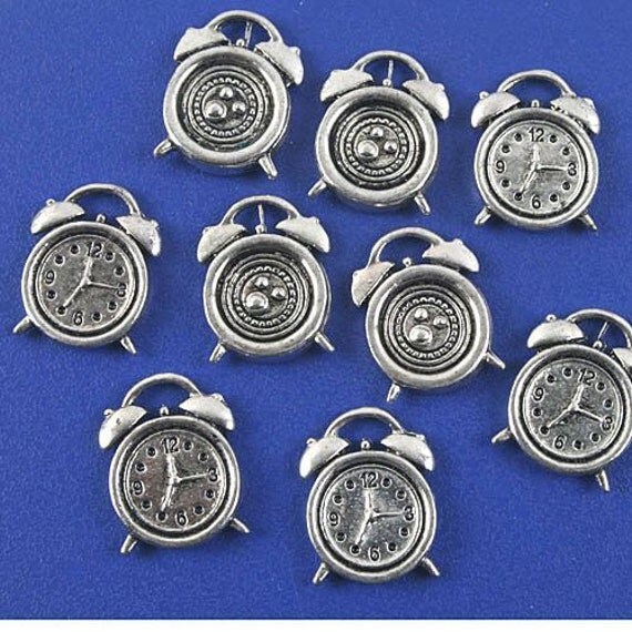 Clock Charms Alarm Clock Charms DIY Charms Silver Charms