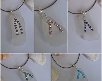 Sea glass flip flop charms - beach glass flip flop pendants - sea glass flip flop necklace.