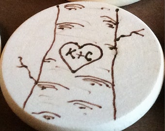 Rustic Wedding Favor Magnets-Wedding Favors-Rustic Wedding Favors-Tree Wedding Favor Magnet-Personalized Wedding Favors-Birch Wedding Decor