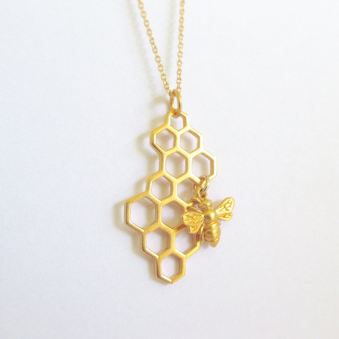 Gold Necklace with Bee Charm charm