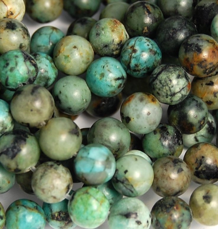 African Turquoise Jasper 6mm Round Beads 15.5 Inch Strand