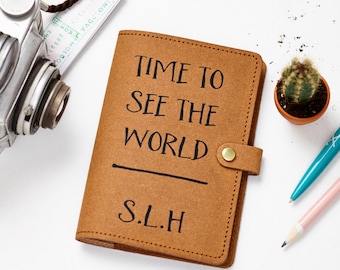 Recycled Leather Passport Cover - Time to see the world